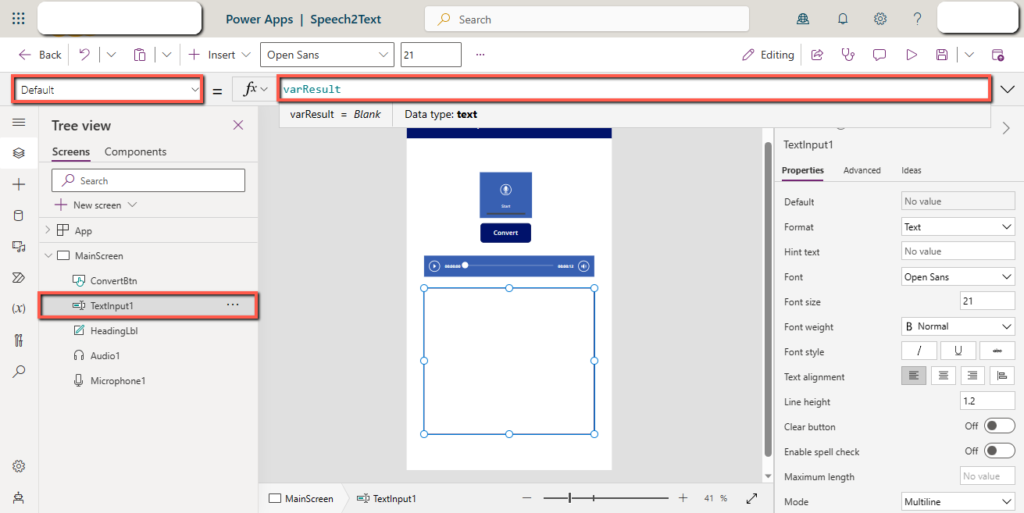 speech to text power platform