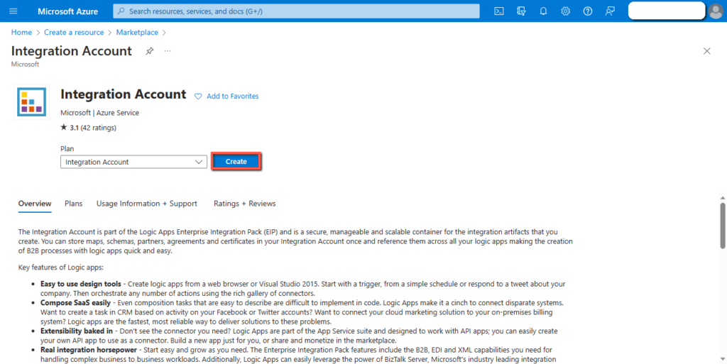 Creating Azure Integration Account