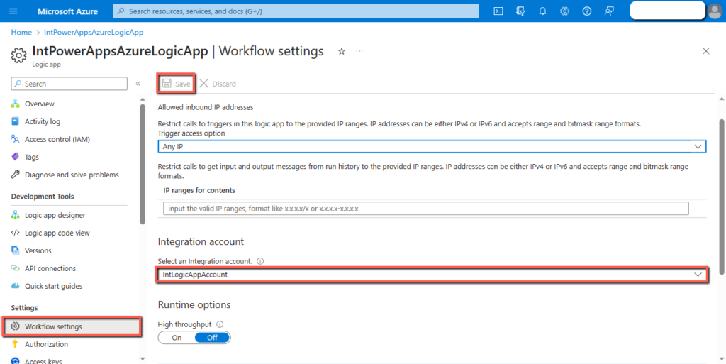 Configuring Workflow setting