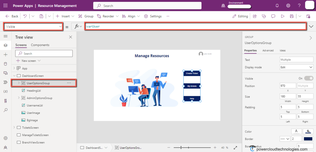 PowerApps security role